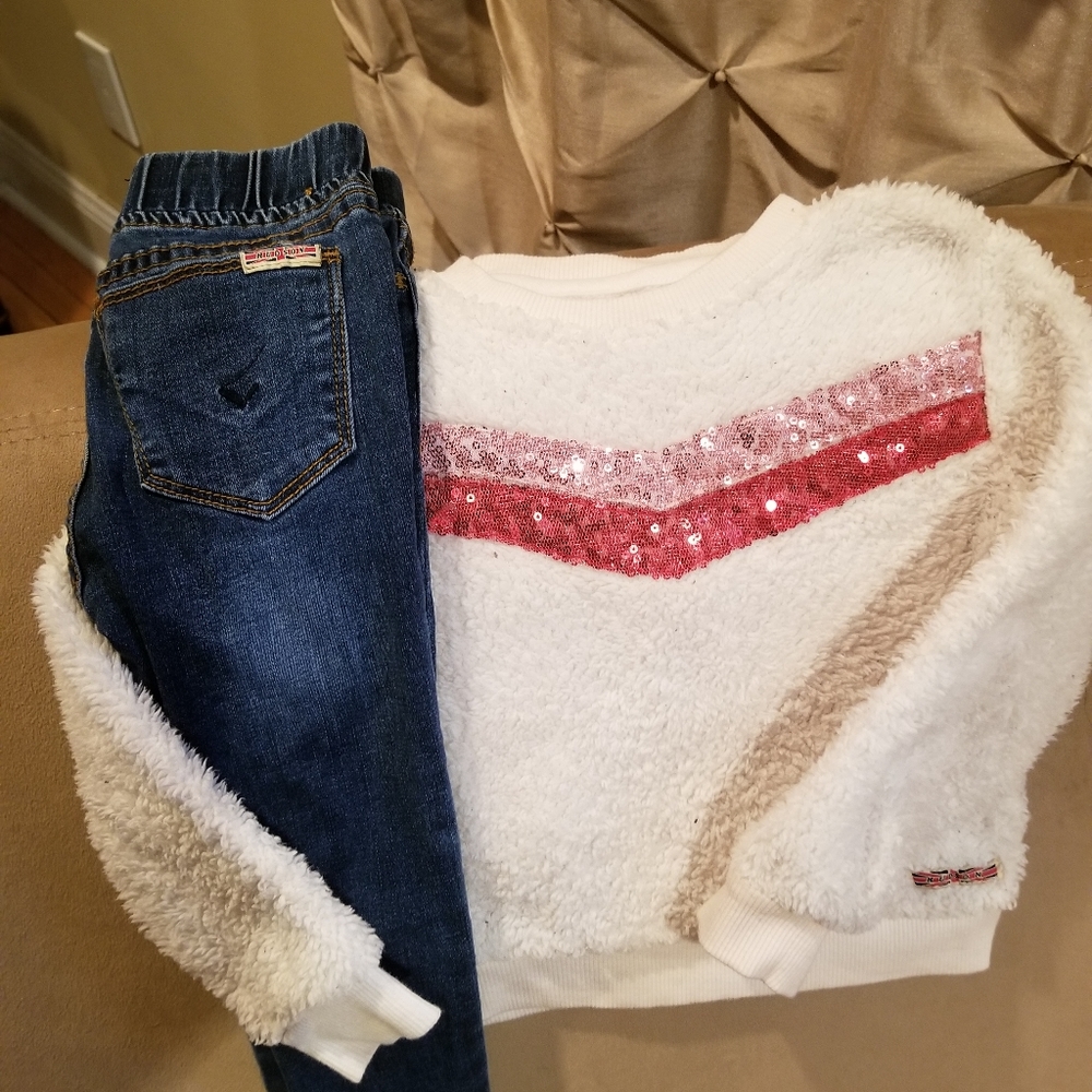 Hudson Sherling sweater and Jeans